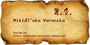 Miklóska Veronika névjegykártya